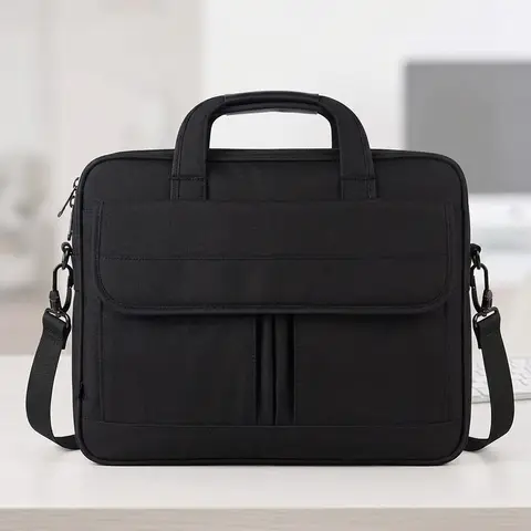 Laptop Bag 15.6 Inch Large Laptop Bag Messenger Bag Briefcase Shoulder Bag Men Premium Waterproof Business Work Bag Messenger Bag for Travel Teacher University Work - Black， New Year Sale ， Top gift picks