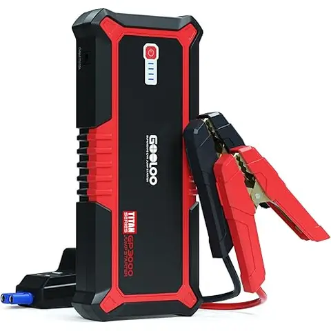 GOOLOO  GP3000 Jump Starter 3000A Peak Car Starter (Up to 9L Gas or 7L Diesel Engine) 12V Jump Box Auto Lithium Battery Booster SuperSafe Portable Power Pack with USB Quick Charge, Type-C Port