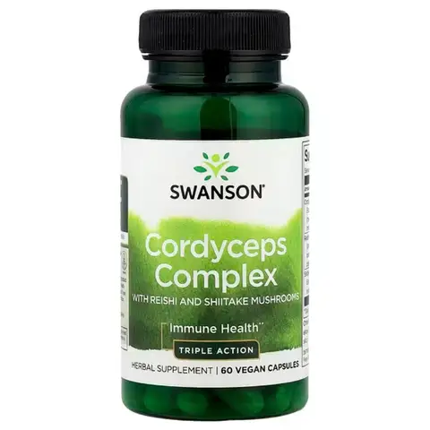 Swanson Cordyceps + Reishi + Shiitake Mushroom Complex Immune Capsules - 60 Vegan Capsules