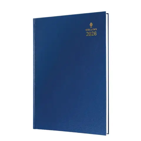 Collins 52 A5 Desk Diary 2026 Blue