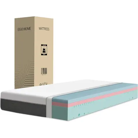 EGO HOME Mattress 140 x 200 cm, 20 cm High H3 Cold Foam Mattress with 3-Layer Cold Foam and Can be Used on Both Sides, Pressure Relief, Point Elastic, Breathable, Back-friendly, Oeko-Tex Certified