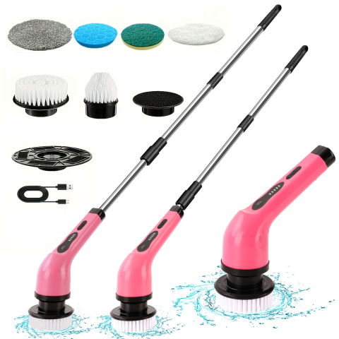 Iagreea Electric Spin Scrubber, Basic, Pink & White