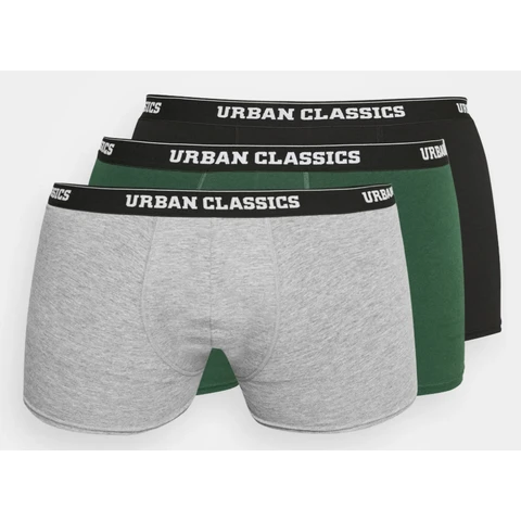 Urban Classics Boxershorts 3er-Pack Unterwäsche – Unterteile grau+dunkelgrün+schwarz 3XL
