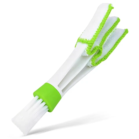 Green Air Vent Cleaning Brush, Car AC Brush with Microfiber, Detachable & Washable, Multi-Function Brush for Car Interior, Keyboard & Blinds 1 Piece