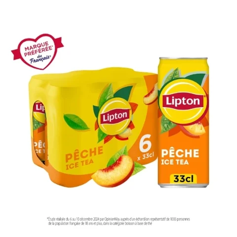 Lipton Thé pêche - 6 x 33 cl