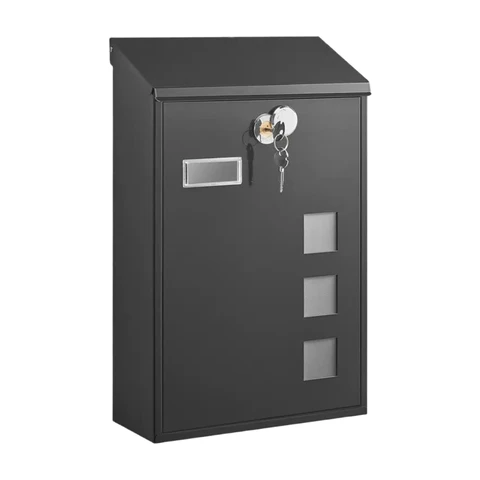 Mail Box, 25.5x11.5x39.5cm, Black