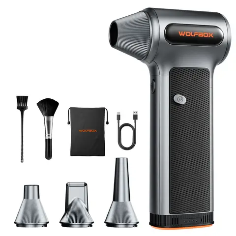 WOLFBOX MF200 Electric Air Duster Air Blower-320g Wind Pressure, Rechargeable 3-Gear Brushless Motor for Car/PC/Home/Outdoor