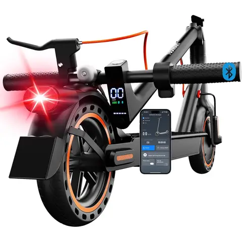 Trottinette électrique adulte antivol ultra légère 350 W batterie 36 V 7,8 Ah | Autonomie 30 km · Charge max. 120 kg · Pneus nid d'abeille incassables · App Bluetooth · Pliable