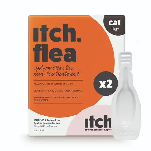 Itch Flea & Tick Spot-on Treatment For Cats (1kg+) 2 pipettes