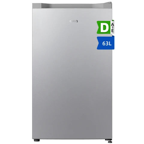 【Vakantiegeld Deal】CHiQ 63 L staand vrieskast, 4-sterren vriezen, compact ontwerp (47 cm breed), 39 dB stil, handmatig ontdooien, omkeerbare deur, zilver JR63DSD [energielabel D]