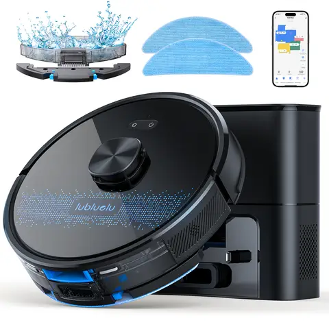 Lubluelu Saugroboter mit 3-in-1-Saugstation, 4000 Pa, mit Wischfunktion, Laser-Navigation und App-Steuerung, ideal für Tierhaare, Teppiche und Hartböden; Lubluelu+SL60MAX+Robot Vacuum Cleaner