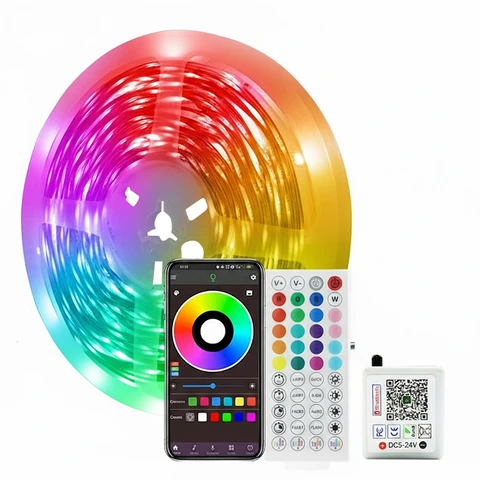 Vivreal HM-10-16 Smart RGB LED Lichtstreifen – 10M Farbwechselnder Bluetooth LED Strip mit Fernbedienung & App-Steuerung, Musik-Synchronisation und Timerfunktion