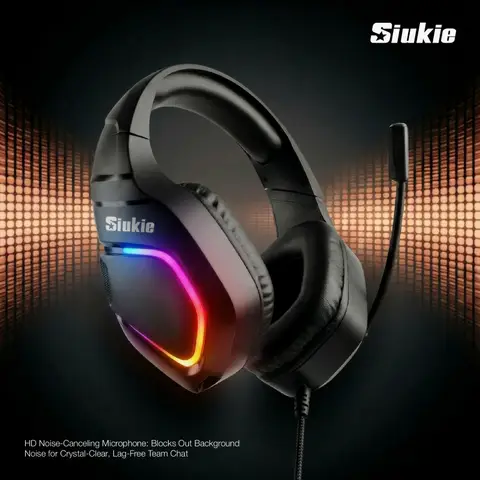 Siukie H100 Gaming Headset  Wired USB+3.5 Plugs  RGB