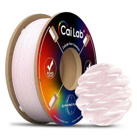 CAILAB PLA Silk 3D Printer Filament, Single Color - Cream Pink
