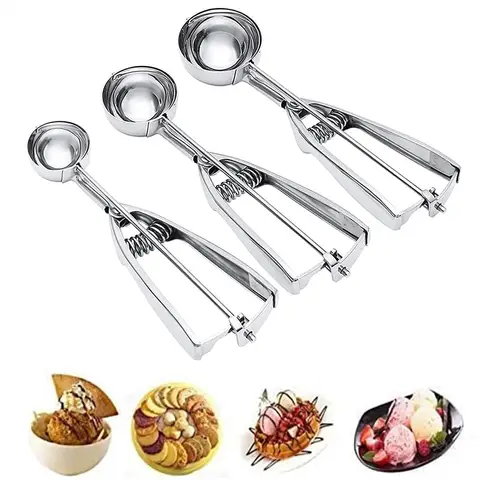 Huacan ice cream scoop stainless steel practical multifunctional spoon 3pcs