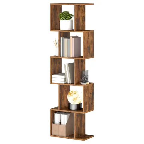 Niedriges Holzregal für mehr Ordnung