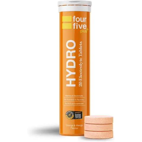 fourfive Electrolyte Hydration Support Tablets Orange & Mango Flavour - 20 Tablets