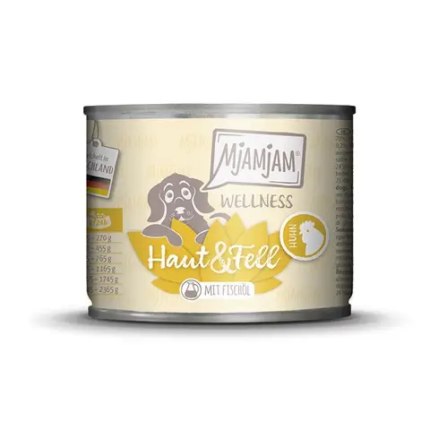 MjAMjAM Wellness Skin & fur Nourriture pour chien au poulet - 200 g