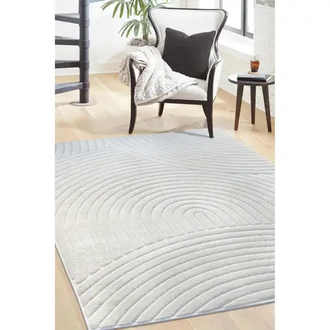 Homemaker Rug Malmo Curved Rectangle White 127x170cm