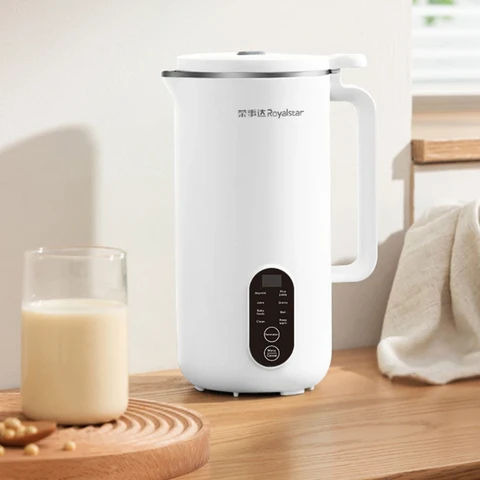 Royalstar Mini-Sojamilchbereiter, 450 ml, 500 W, weiß, multifunktional, 12-Stunden-Reservierung, Warmhalten, 6 Funktionen