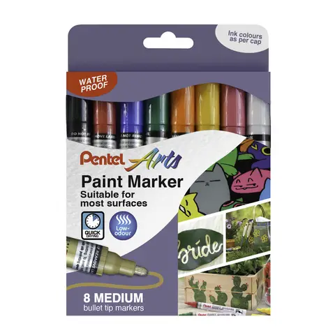 Pentel Medium Paint Marker Standard Colours Pack of 8