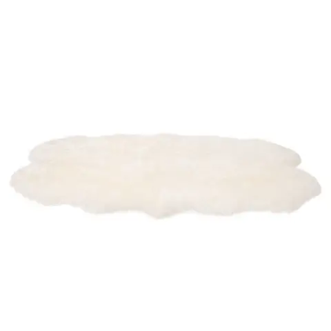 WOLTU Öko Schaffell Teppich, echtes Naturfell weich flauschig, Bettvorleger Sofamatt Langhaar, Wollteppich für Wohnzimmer Schlafzimmer, Weiß, (170-180) x55 cm