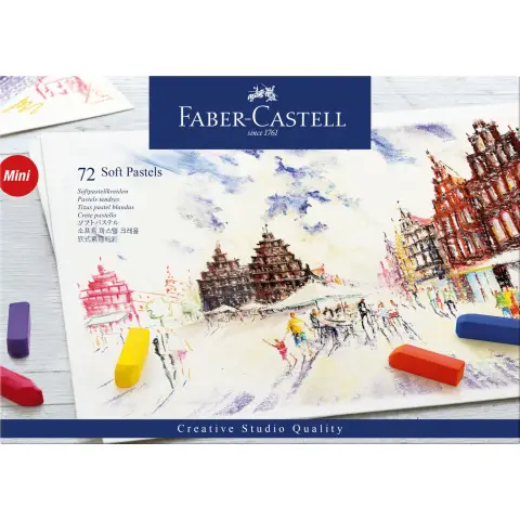 Faber-Castell Creative Studio Half-Stick Soft Pastels, Wallet of 72