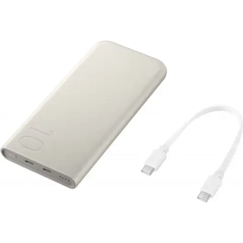 Samsung Powerbank 10000mAh 25W - Beige Hartplastik für lange Haltbarkeit und Schutz 14,8 x 7 x 1,5 cm