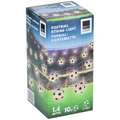 Guirlande de lumières LED de style football 10 ampoules 1,4 mètre ambiance UEFA