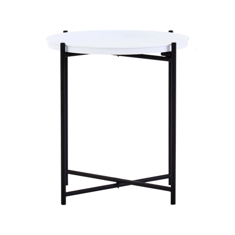 Interiors by Premier Trosa Side Table Round Black/White