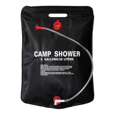 Milestone Camping Shower Solar Heated Black 20L