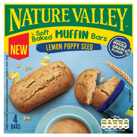 Nature Valley Muffin Bars Lemon Poppy Seed 120G