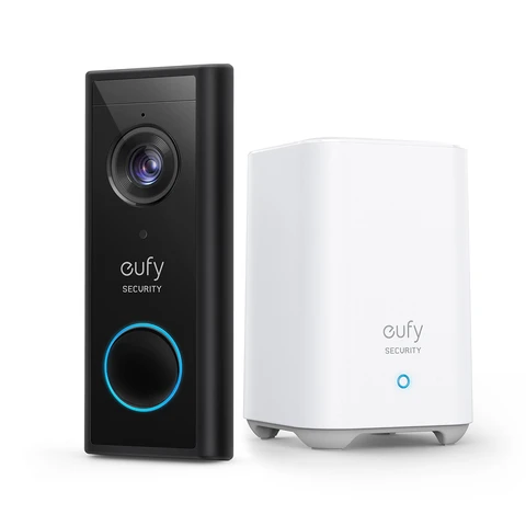 eufy Security kabellose Video-Türklingel S220 mit Akku, 2K HD, Türklingel mit Kamera, Gebührenfrei, smarte Personenerkennung, beidseitige Audiofunktion, erfordert HomeBase 2
