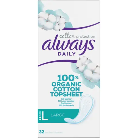 Always Daily Cotton Protection Inlegkruisjes Groot 32 Inlegkruisjes