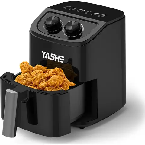 YASHE LQ-2001 Compact Air Fryer, Oil-Free Frying Pan 2.3 L, Up to 2 People, 304 Stainless Steel