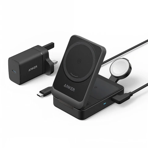 Anker B2557311 oplader voor mobiele apparatuur Hoofdtelefoons, Headset, Smartphone, Smartwatch Zwart AC Draadloos opladen Snel opladen Binnen