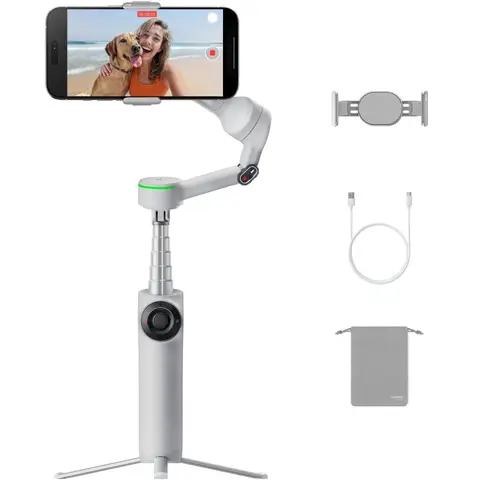 Insta360 Flow 2 Pro Bundle grau – faltbarer KI-Smartphone-Gimbal, Tracking in über 200 Apps mit DockKit; KI-Tracker, Mehrpersonen-Tracking, 360°