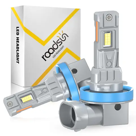 Roadsun H11/H9/H8 LED Headlight Bulb Upgrade 800% Brightness H11 LED Fog Lights, 1:1 Replacement For Cars,Trucks,and SUVs,3-Minute Quick Installation