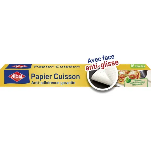 ALBAL Feuilles de papier cuisson, Prédécoupées, 16 feuilles