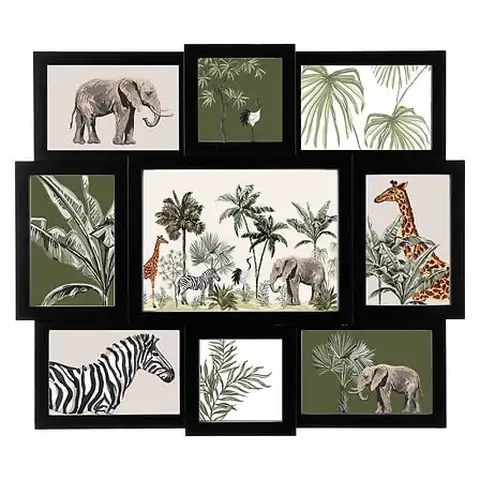 Cali Bilderrahmen für Fotocollagen, 9 Fotos, schwarzer Kunststoff