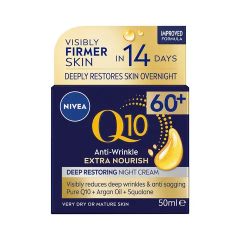 NIVEA Q10 Power 60+ Anti-Wrinkle + Replenishing Night Cream 50ml