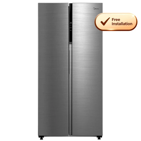 Midea MDRS619FIE46 84cm Wide 180cm Tall Frost Free American Fridge Freezer, Stainless Steel, E Rated