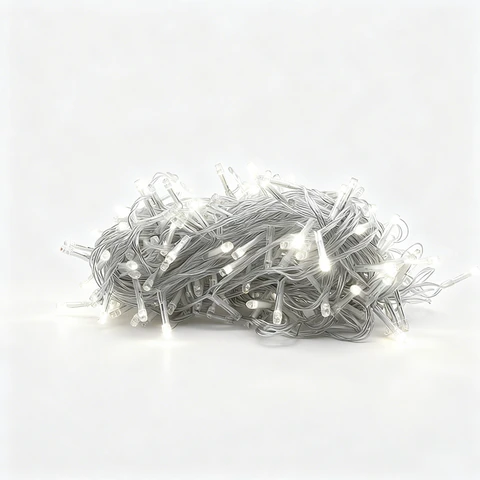 M.TK MOVETECK Guirlande lumineuse de Noël étanche 11,2 m, à piles, 140 LED, Blanc, pour balcon, camping, fête et jardin (sans piles)