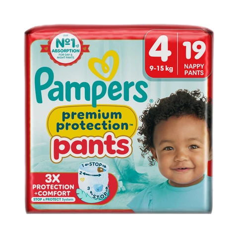 Pampers Premium Protection - Culottes de couches Taille 4 (9 à 15 kg), 19 pièces