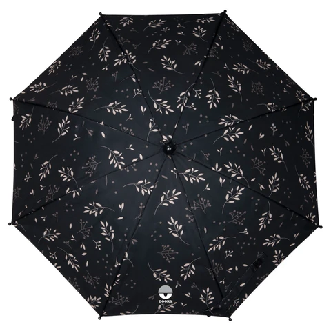 DOOKY Kinderwagen-Sonnenschirm Romantic Leaves Schwarz (UV50+)