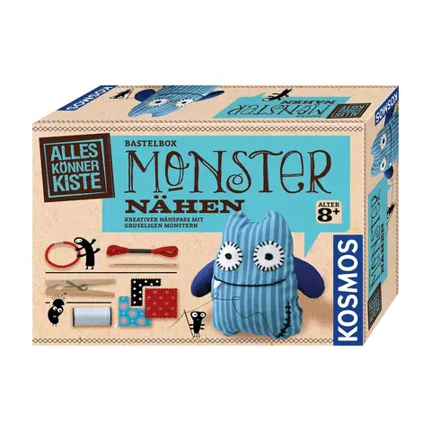 KOSMOS 60408 Monster nähen, DIY Kreativ-Set für Kinder ab 8 Jahre zum Nähen & Gestalten eigener gruseliger Monsterfreunde