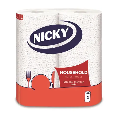 Nicky Household Kitchen Towel, 2-Ply, 2 Rolls