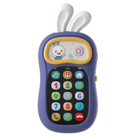 alilo My First Mobile Phone Musical Toy for Kids, 54 Sounds & 4 Voice-Changing Effects, Soft Silicone Ears and cover, 50-Hour Battery with Portable Lanyard