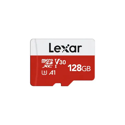 Lexar 128GB microSDXC UHS-I Card E Series with Adapter - Up to 100MB/s, A1, U3, Class 10, V30