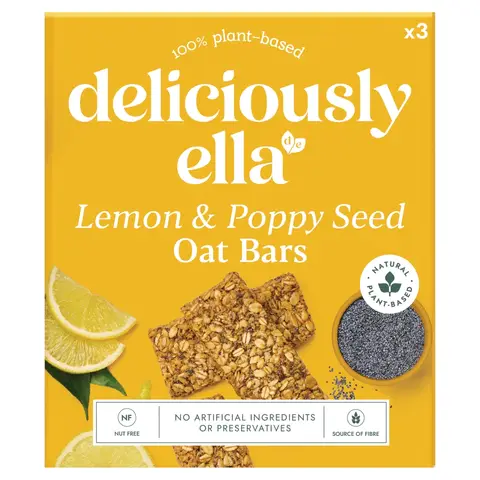 Deliciously Ella Lemon & Poppy Seed Bar 3 x 50g